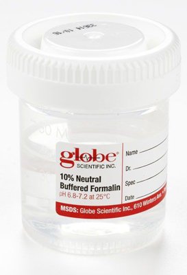 Globe Scientific Pre-Filled Click Close Containers with Hazard Labels