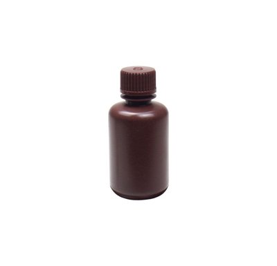 United Scientific Narrow Mouth Amber HDPE Reagent Bottles