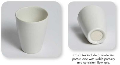 United Scientific Porous Bottom Porcelain Crucibles, 1.2 - 15 μm