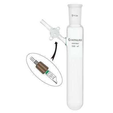 Chemglass Life Sciences Single Neck Reaction Tubes, Airfree, Schlenk