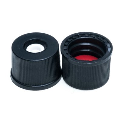 JG Finneran Associates 8-425mm Polypropylene Top Hat™ Closures, PTFE/Silicone Septa, Assembled