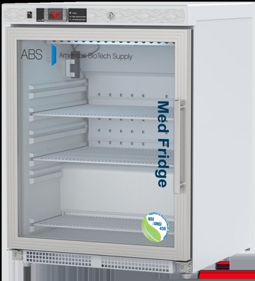 American Biotech Supply NSF Certified ADA Built-In Undercounter Glass Door Vaccine Refrigerators