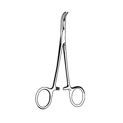 Baby Mixter Forceps Curved, Partially Serrated, 7"
